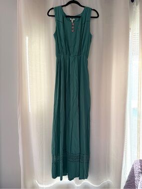 Matilda Jane maxi dress green down in the valley prairie style medium NWT